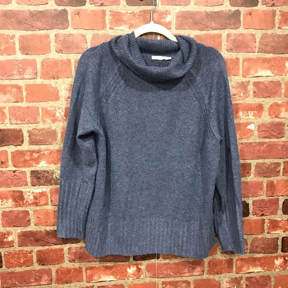 Ribbed Cowl Neck Pullover Bijou Blue - Picture 9 of 16